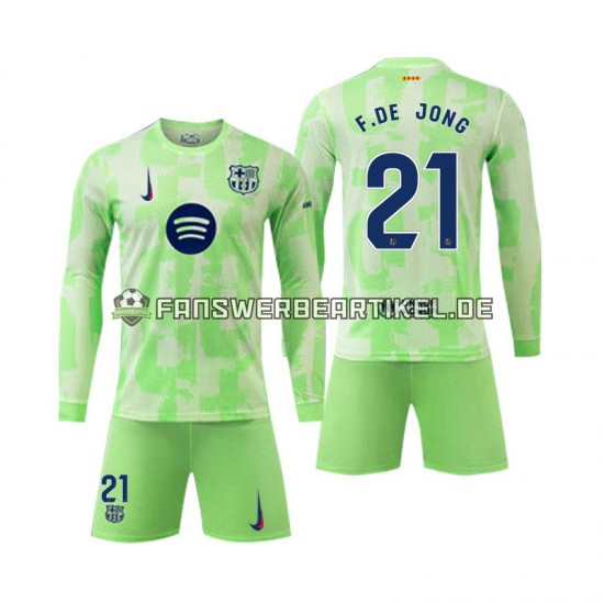 F DE JONG 21 Trikot FC Barcelona Kinder Ausweich ausrüstung 2024-2025 Langarm