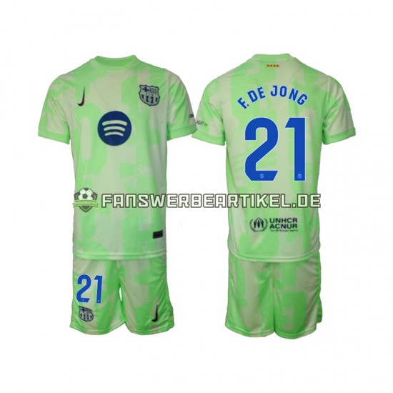 F DE JONG 21 Trikot FC Barcelona Kinder Ausweich ausrüstung 2024-2025 Kurzarm