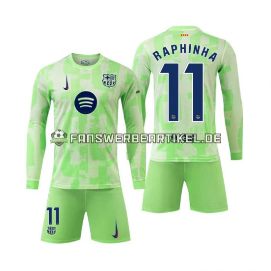 Raphinha 11 Trikot FC Barcelona Kinder Ausweich ausrüstung 2024-2025 Langarm