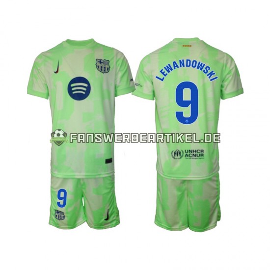 Robert Lewandowski 9 Trikot FC Barcelona Kinder Ausweich ausrüstung 2024-2025 Kurzarm