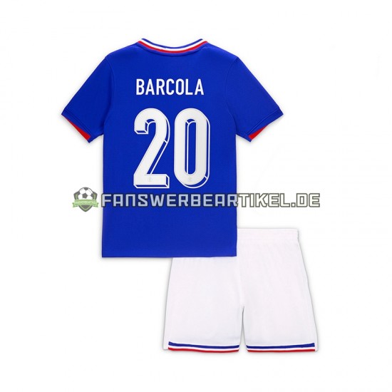 Bradley Barcola 20 Trikot Frankreich Kinder Heimausrüstung 2024 Kurzarm