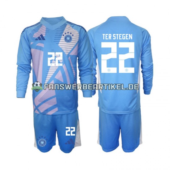 Ter Stegen 22 Torwart Trikot Deutschland Kinder Viertes ausrüstung 2024-2025 Langarm