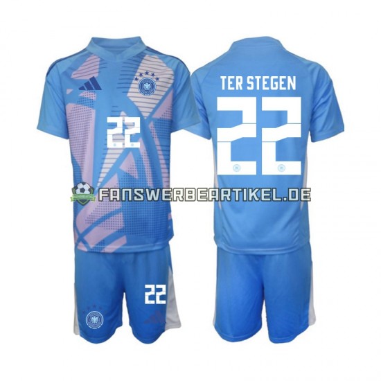 Ter Stegen 22 Torwart Trikot Deutschland Kinder Viertes ausrüstung 2024-2025 Kurzarm