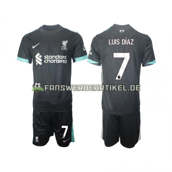 Luis Diaz 7 Trikot Liverpool Kinder Auswärtsausrüstung 2024-2025 Kurzarm