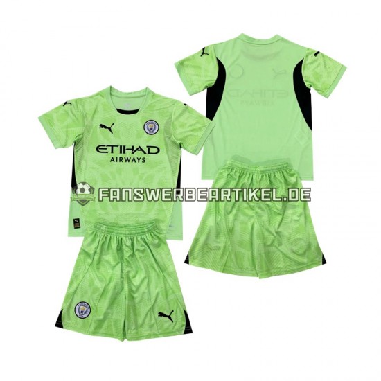 2 Torwart Trikot Manchester City Kinder Viertes ausrüstung 2024-2025 Kurzarm