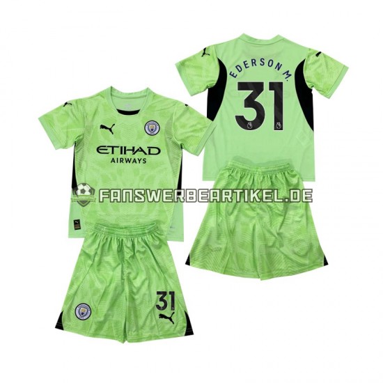 Ederson Moraes 31 2 Torwart Trikot Manchester City Kinder Viertes ausrüstung 2024-2025 Kurzarm