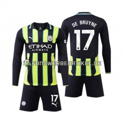 Kevin De Bruyne 17 Trikot Manchester City Kinder Auswärtsausrüstung 2024-2025 Langarm