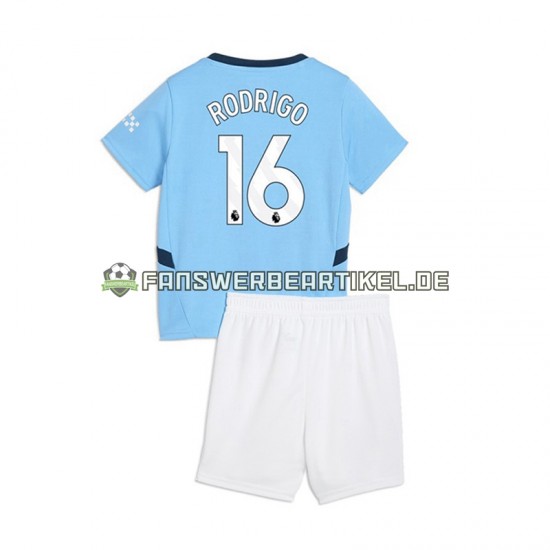 RODRIGO 16 Trikot Manchester City Kinder Heimausrüstung 2024-2025 Kurzarm