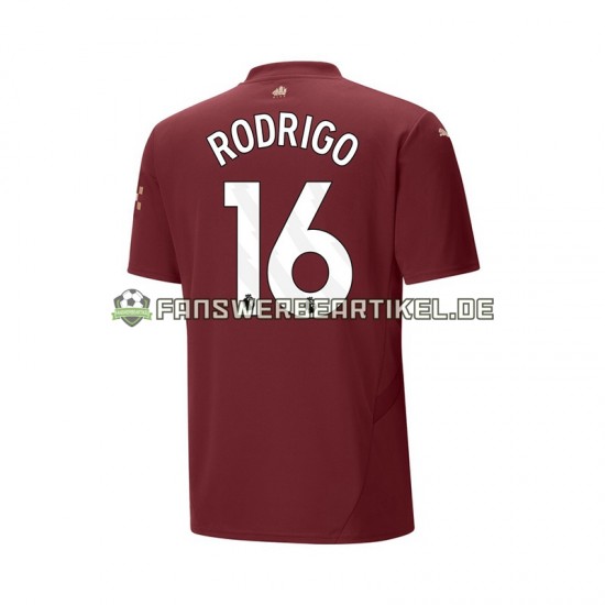 RODRIGO 16 Trikot Manchester City Herren Ausweich ausrüstung 2024-2025 Kurzarm