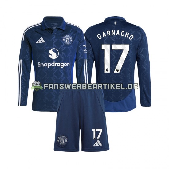 Alejandro Garnacho 17 Trikot Manchester United Kinder Auswärtsausrüstung 2024-2025 Langarm