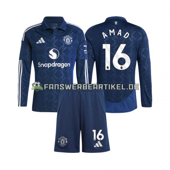 Amad 16 Trikot Manchester United Kinder Heimausrüstung 2024-2025 Langarm