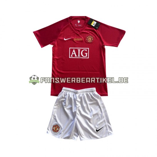 Champion League 2007 Trikot Manchester United Kinder Heimausrüstung Kurzarm