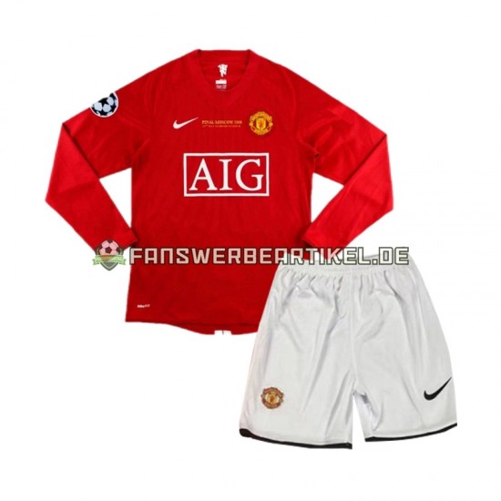 Champion League Retro 2007 Trikot Manchester United Kinder Heimausrüstung Langarm