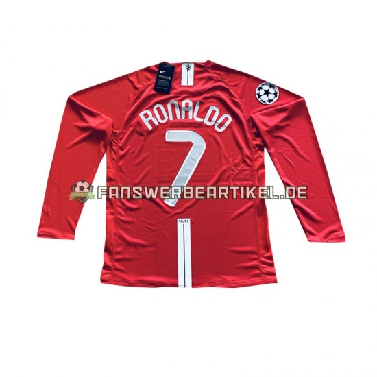 Cristiano Ronaldo 7 Champion League Retro 2007 Trikot Manchester United Herren Heimausrüstung Langarm