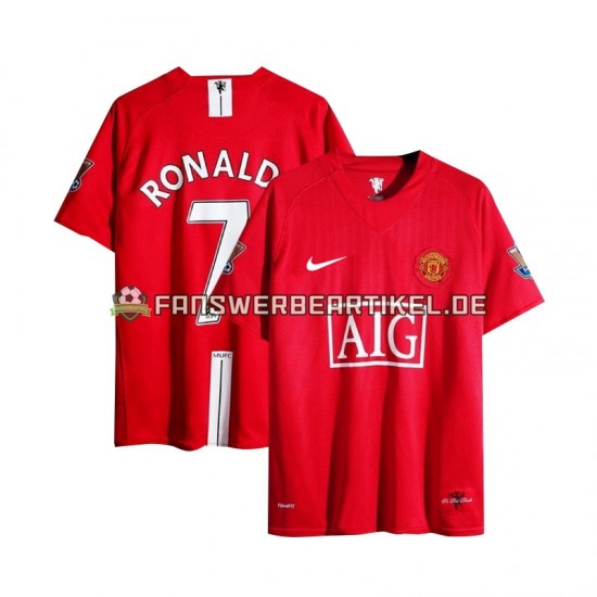 Cristiano Ronaldo 7 Champion League Retro 2007 Trikot Manchester United Herren Heimausrüstung Kurzarm