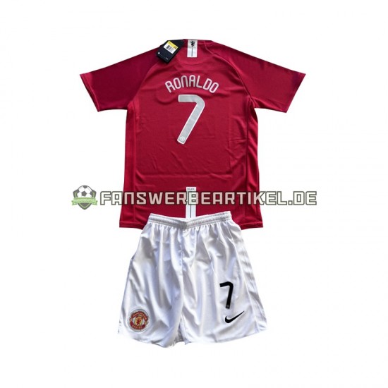 Cristiano Ronaldo 7 Champion League Retro 2007 Trikot Manchester United Kinder Heimausrüstung Kurzarm