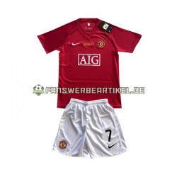 Cristiano Ronaldo 7 Champion League Retro 2007 Trikot Manchester United Kinder Heimausrüstung Kurzarm