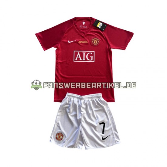 Cristiano Ronaldo 7 Champion League Retro 2007 Trikot Manchester United Kinder Heimausrüstung Kurzarm