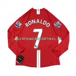 Cristiano Ronaldo 7 Retro 2007 Trikot Manchester United Herren Heimausrüstung Langarm