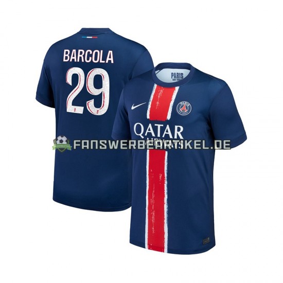 Bradley Barcola 29 Trikot Paris Saint-Germain Herren Heimausrüstung 2024-2025 Kurzarm