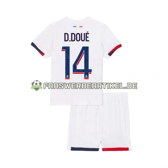 Desire Doue 14 Trikot Paris Saint-Germain Kinder Auswärtsausrüstung 2024-2025 Kurzarm