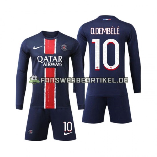 O Dembele 10 Trikot Paris Saint-Germain Kinder Heimausrüstung 2024-2025 Langarm