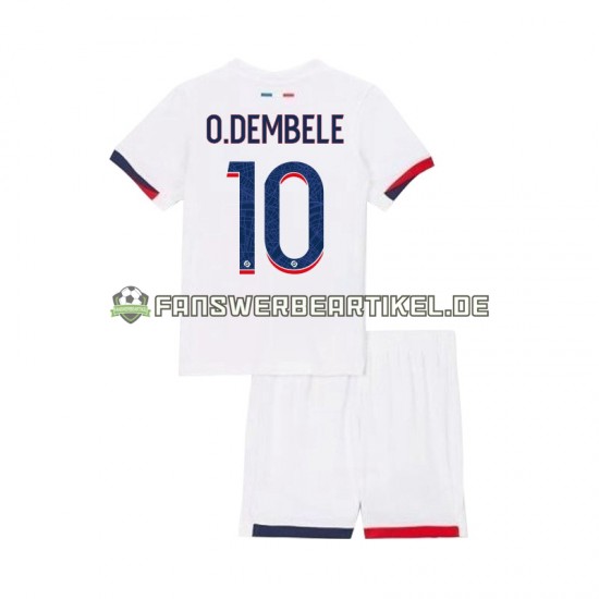 Ousmane Dembele 10 Trikot Paris Saint-Germain Kinder Auswärtsausrüstung 2024-2025 Kurzarm