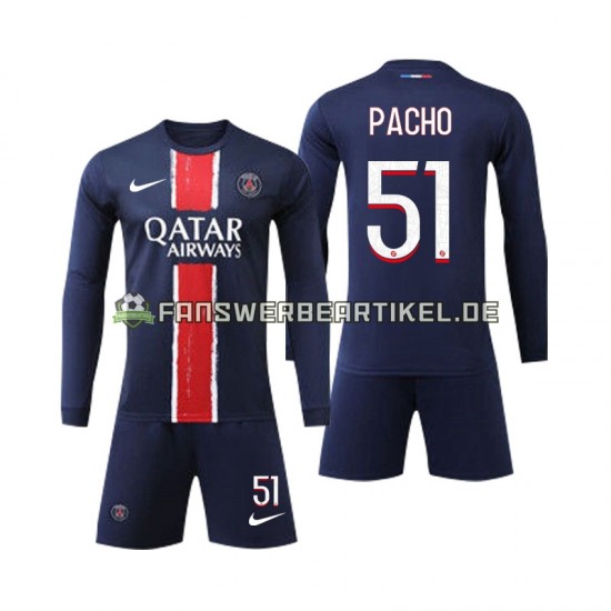 Pacho 51 Trikot Paris Saint-Germain Kinder Heimausrüstung 2024-2025 Langarm