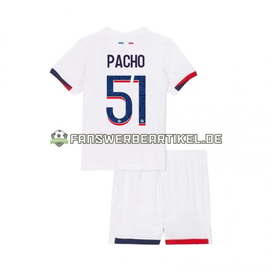 Willian Pacho 51 Trikot Paris Saint-Germain Kinder Auswärtsausrüstung 2024-2025 Kurzarm