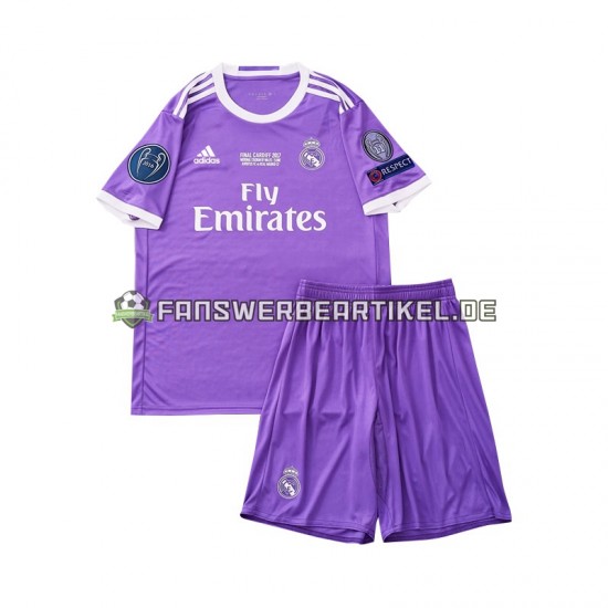 Retro 2016 Trikot Real Madrid Kinder Auswärtsausrüstung Kurzarm