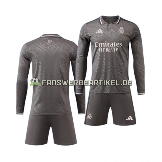 Trikot Real Madrid Kinder Ausweich ausrüstung 2024-2025 Langarm