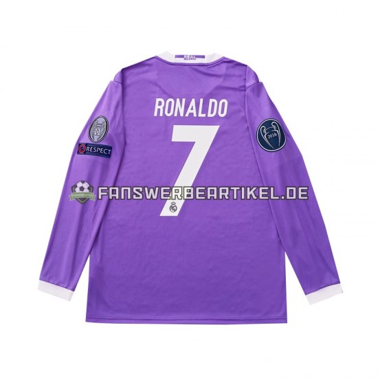 Cristiano Ronaldo 7 Retro 2016 Trikot Real Madrid Herren Auswärtsausrüstung Langarm