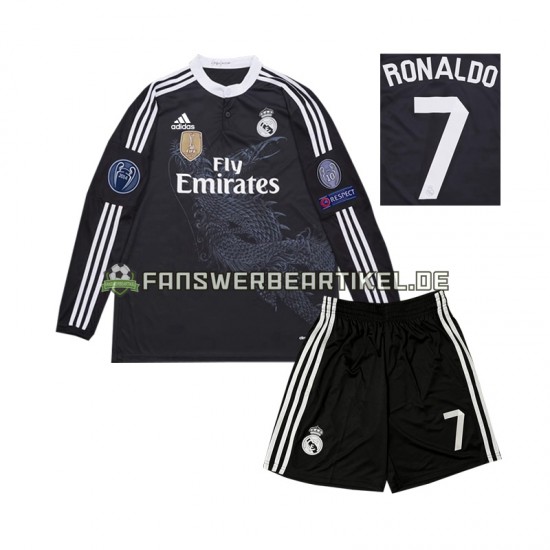 Cristiano Ronaldo 7 Retro 2014 Trikot Real Madrid Kinder Ausweich ausrüstung Langarm