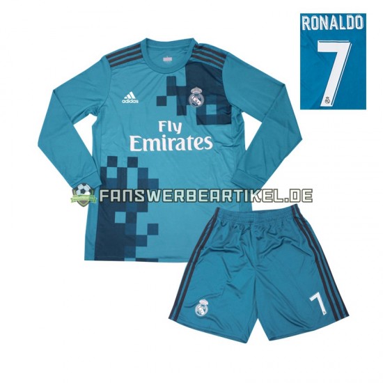 Cristiano Ronaldo 7 Retro 2017 Trikot Real Madrid Kinder Ausweich ausrüstung Langarm