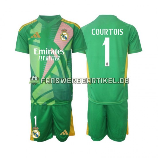 Thibaut Courtois 1 Torwart Trikot Real Madrid Kinder Ausweich ausrüstung 2024-2025 Kurzarm