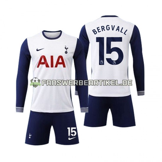 Tottenham Spurs Bergvall 15 Trikot Kinder Heimausrüstung 2024-2025 Langarm