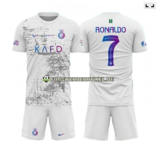 Ronaldo 7 Trikot Al-Nassr Kinder Ausweich ausrüstung 2023-2024 Kurzarm