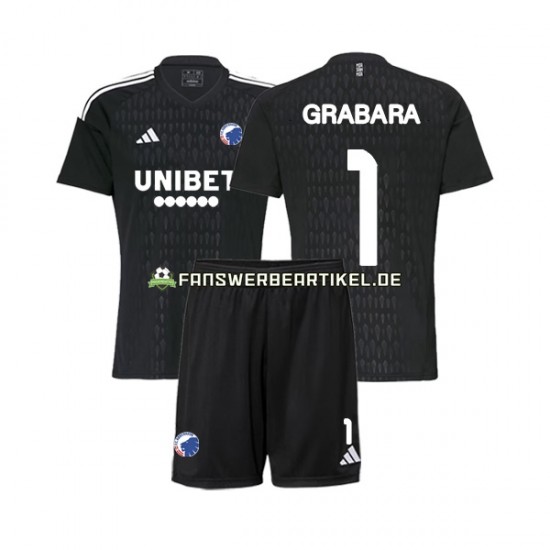 GRABARA 1 Torwart Trikot FC Copenhagen Kinder Auswärtsausrüstung 2023-2024 Kurzarm