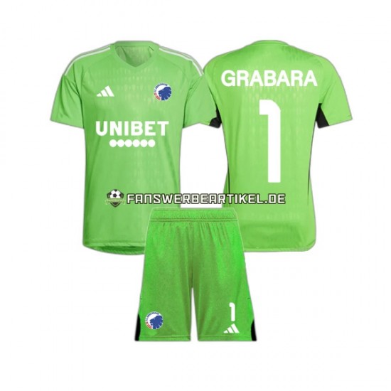 GRABARA 1 Torwart Trikot FC Copenhagen Kinder Viertes ausrüstung 2023-2024 Kurzarm