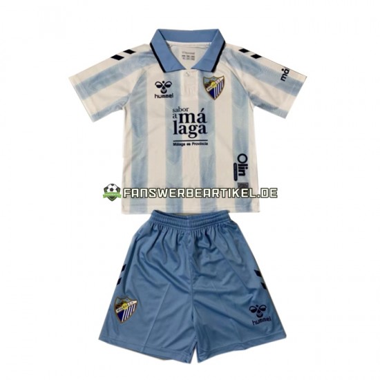 Trikot Málaga CF Kinder Heimausrüstung 2023-2024 Kurzarm