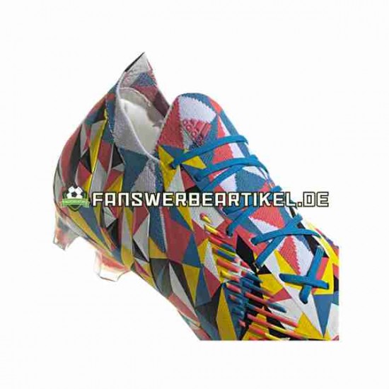Adidas Predator EDGE.1 L FG Geometric Blau Gelb Fußballschuhe
