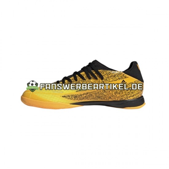 Adidas X SPEEDFLOW Messi.3 IN Halle Gold Schwarz Fußballschuhe