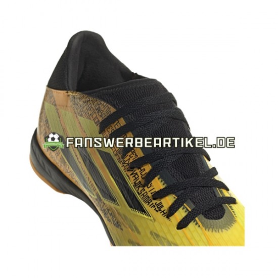 Adidas X SPEEDFLOW Messi.3 IN Halle Gold Schwarz Fußballschuhe