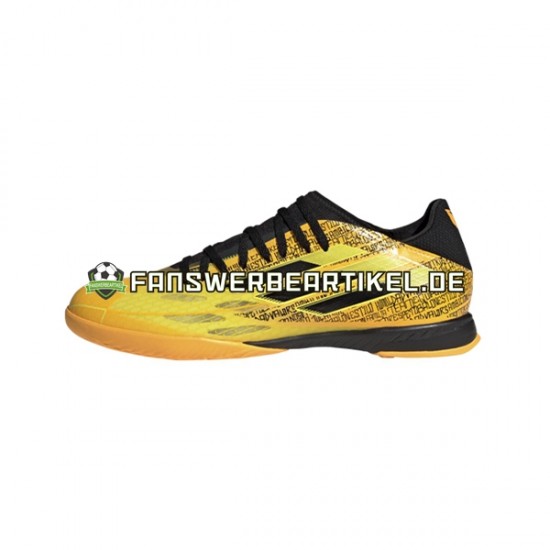 Adidas X SPEEDFLOW Messi.3 IN Halle Gold Schwarz Fußballschuhe