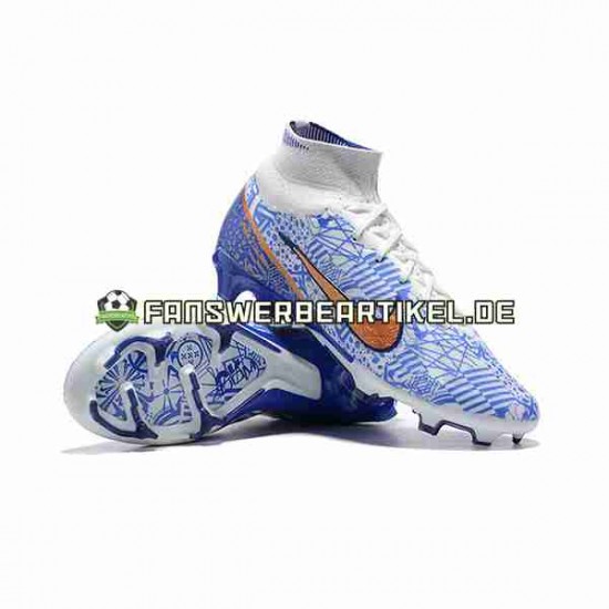 Nike Air Zoom Mercurial Superfly IX Elite FG Gold Blau Weiß Fußballschuhe