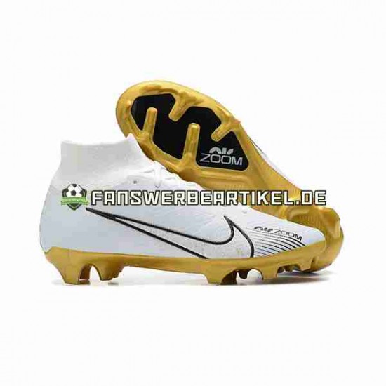 Nike Air Zoom Mercurial Superfly IX Elite FG Gold Weiß Fußballschuhe