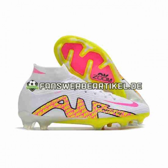 Nike Air Zoom Mercurial Superfly IX Elite FG Pink Gelb Weiß Fußballschuhe