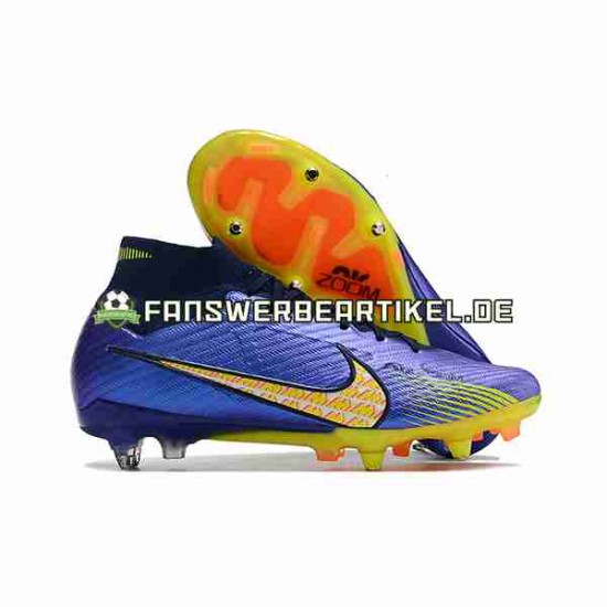 Nike Air Zoom Mercurial Superfly IX Elite SG Blau Gelb Fußballschuhe