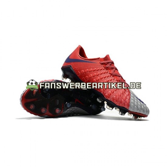 Nike HyperVenom Phantom III Elite FG Rot Grau Fußballschuhe