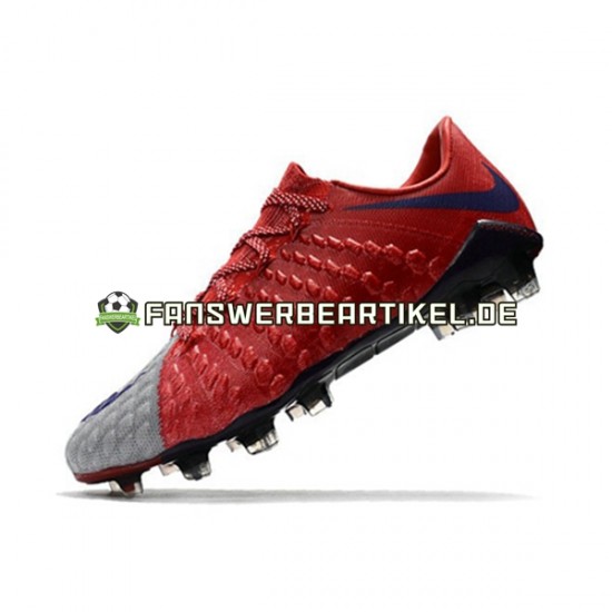 Nike HyperVenom Phantom III Elite FG Rot Grau Fußballschuhe